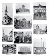 High School, Logan Avenue, City Water Works, German Lutheran Church, South Side, Baptist, Catholic, Methodist, Belvidere, Boone County 1905